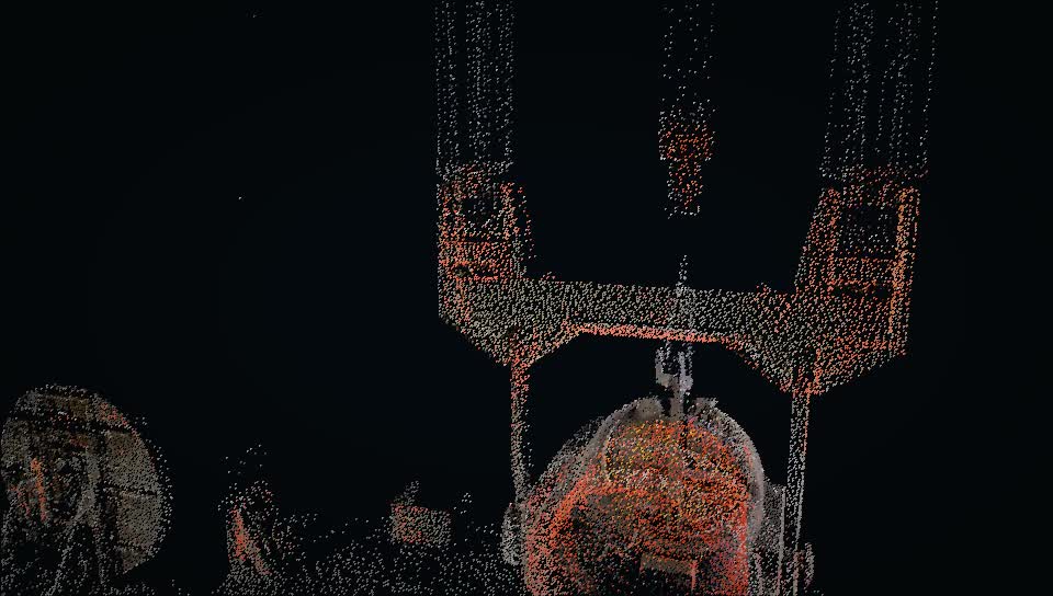 Elevation view of the captured AMNS ladle point cloud