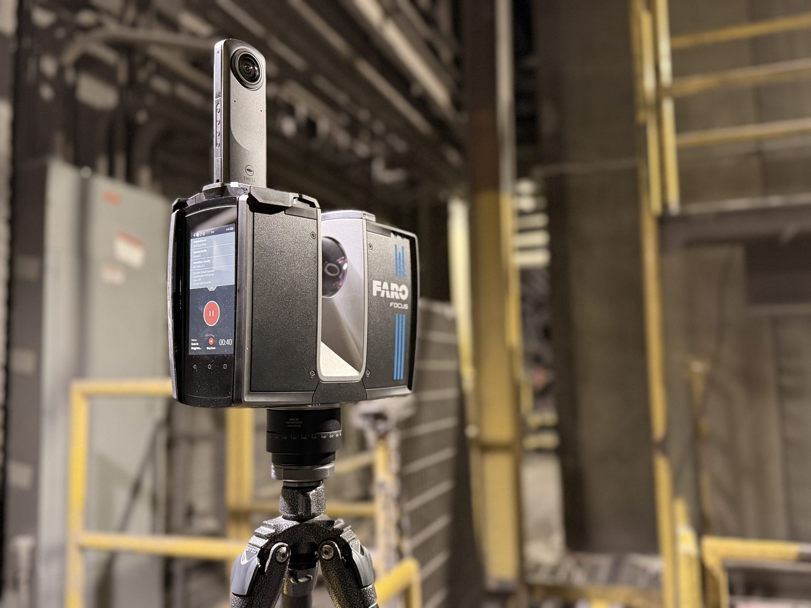 Operating a FARO laser scanner in an industrial plant